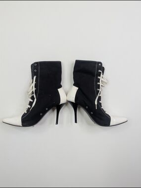 Funtasma Referee-120 Black And White Ankle Boots Y2k